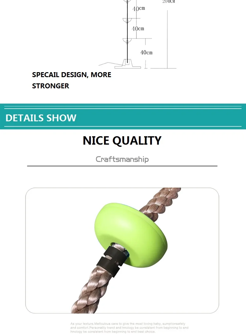 Kids Five Knotted Disc Climbing Rope for Garden Playground