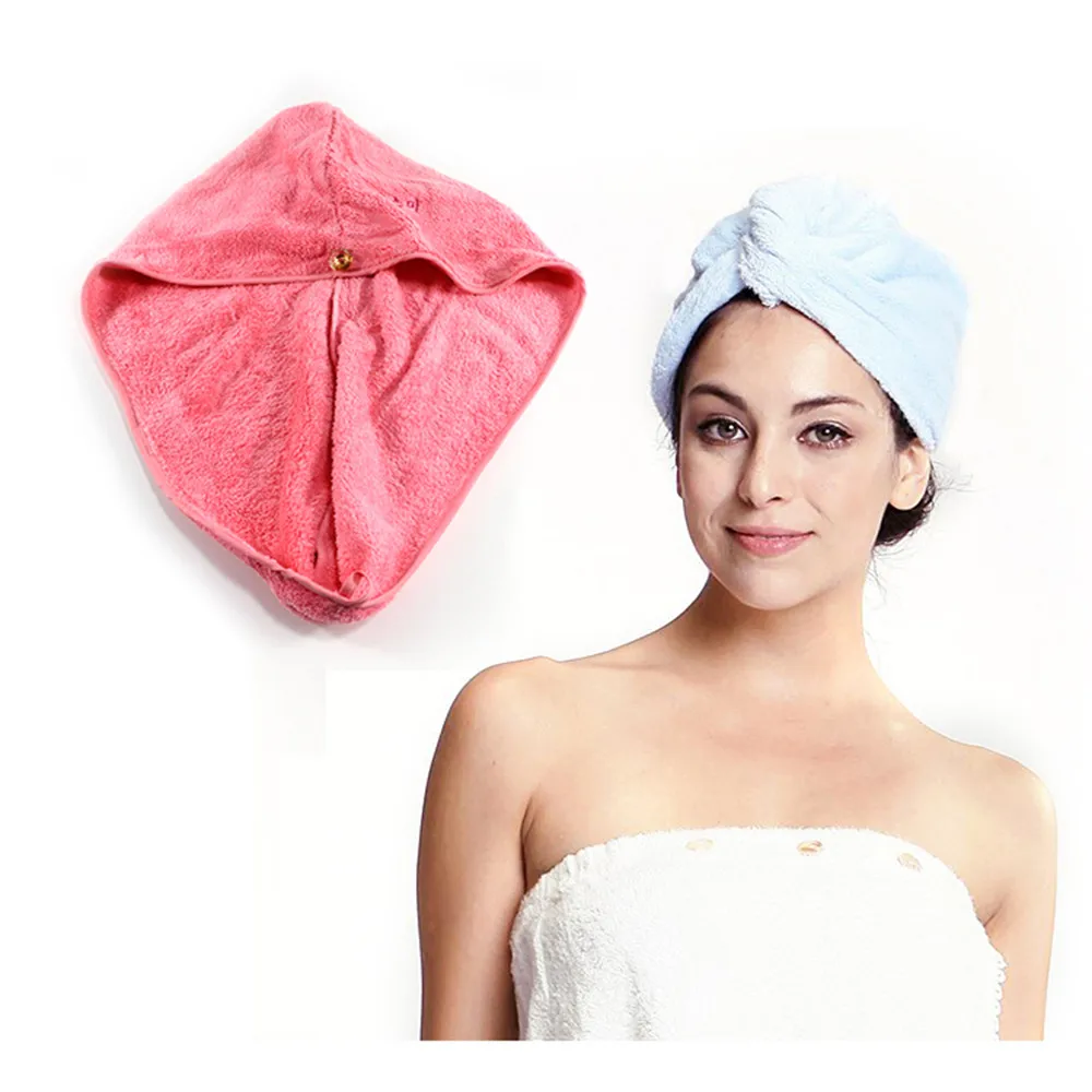 Korean women Hardcover Dry hair hat Microfiber Bath Towel Hair Dry Hat