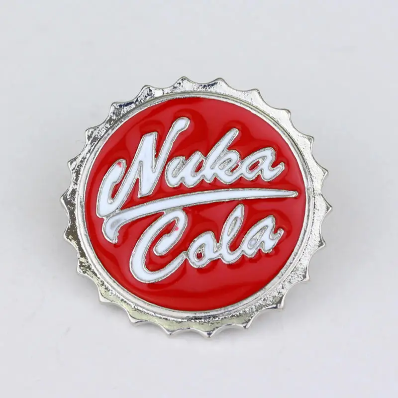 Hot Game Series Nuka Cola Pins Brooches High Quality Cute Simple Style Alloy Badge Newest Red Enamel Brooch For Men Women Fashion Jewelry