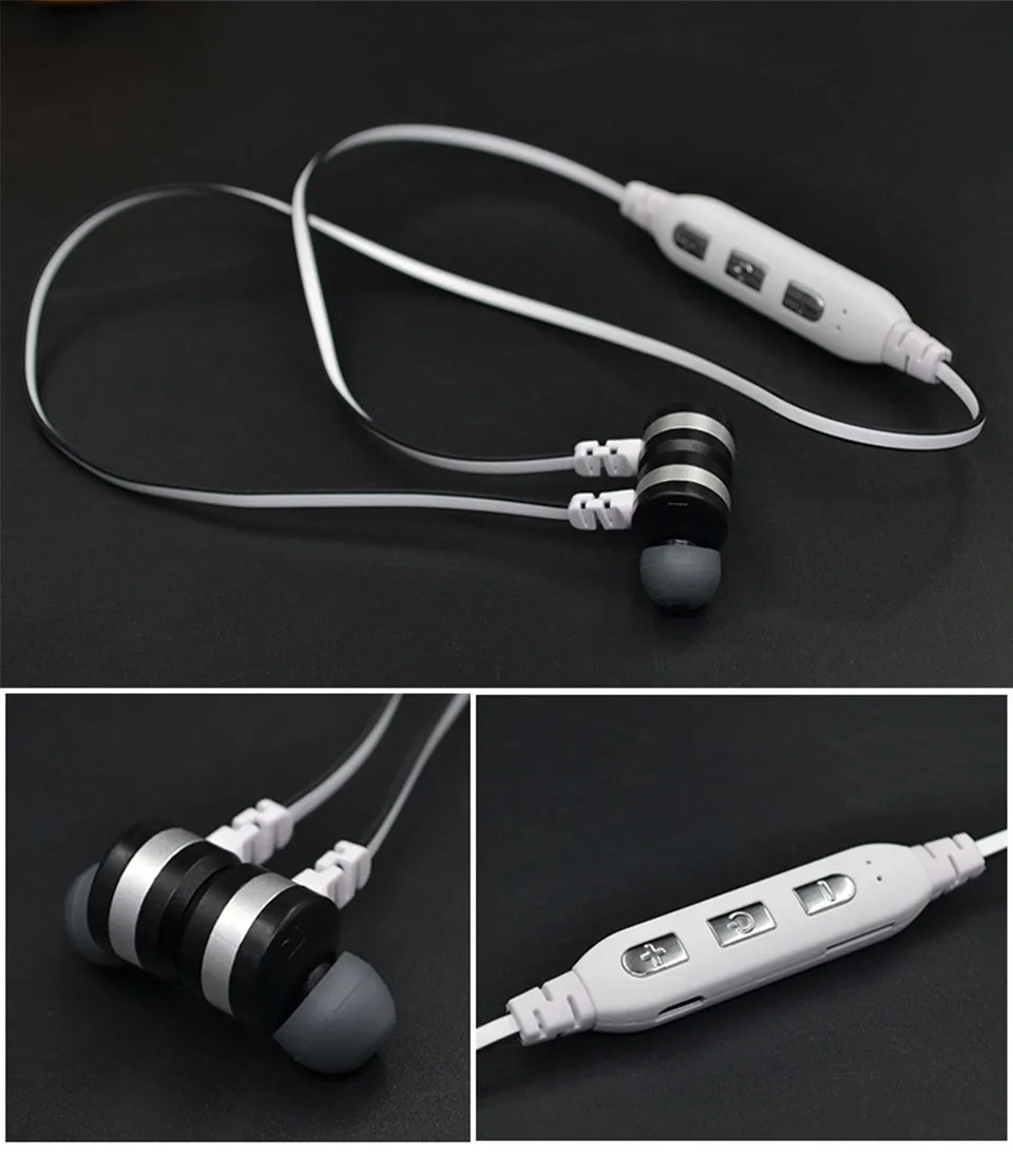 Magnetic Bluetooth Earphone wireless headphones with microphone sport Stereo Headset Earbuds TF micro SD card for Phone Samsung (17)