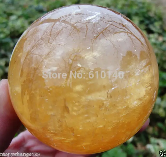 

Natural Citrine Calcite Quartz Crystal Sphere Ball Healing 100MM Q3