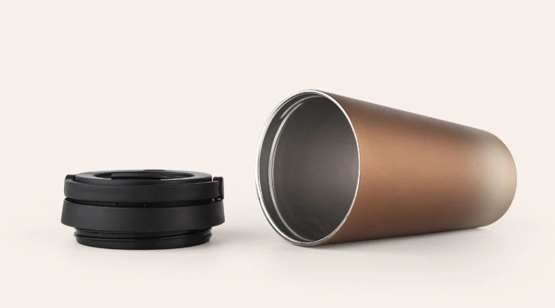 UPORS 500 мл креативная кофейная кружка 304 из нержавеющей стали с двойными стенками с вакуумной изоляцией кружка для путешествий стакан с широким горлом чайная чашка с крышкой