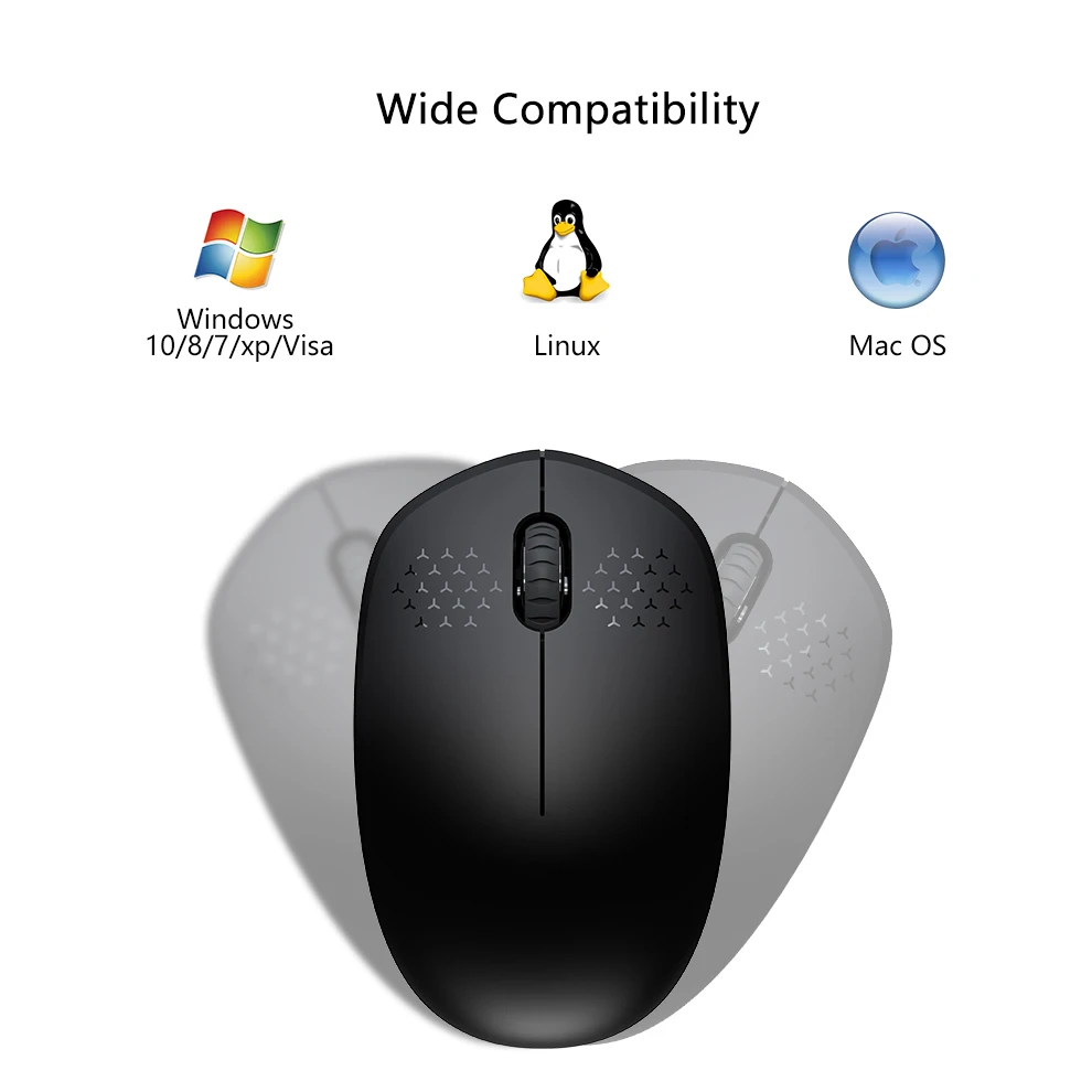 SeenDa Бесшумная беспроводная мышь, компьютерная мышь 2,4 ГГц 1600 dpi, эргономичная Бесшумная портативная мини USB мышь для ноутбука