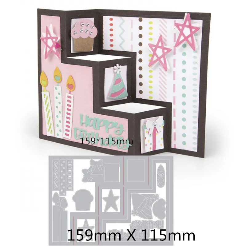 

3D Fold Gift Box Frame Metal Cutting Dies Stencil for DIY Scrapbook Photo Album Embossing Card Making Decorative Crafts Tool