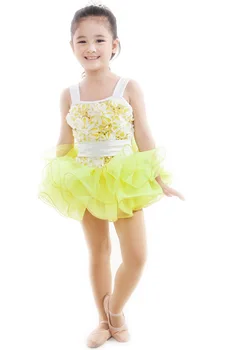 

New Yellow Velvet Ballet Costumes Dress For Children Girls Women Professional Tutu Kids Adulto Dancewear Gymnastics Leotard
