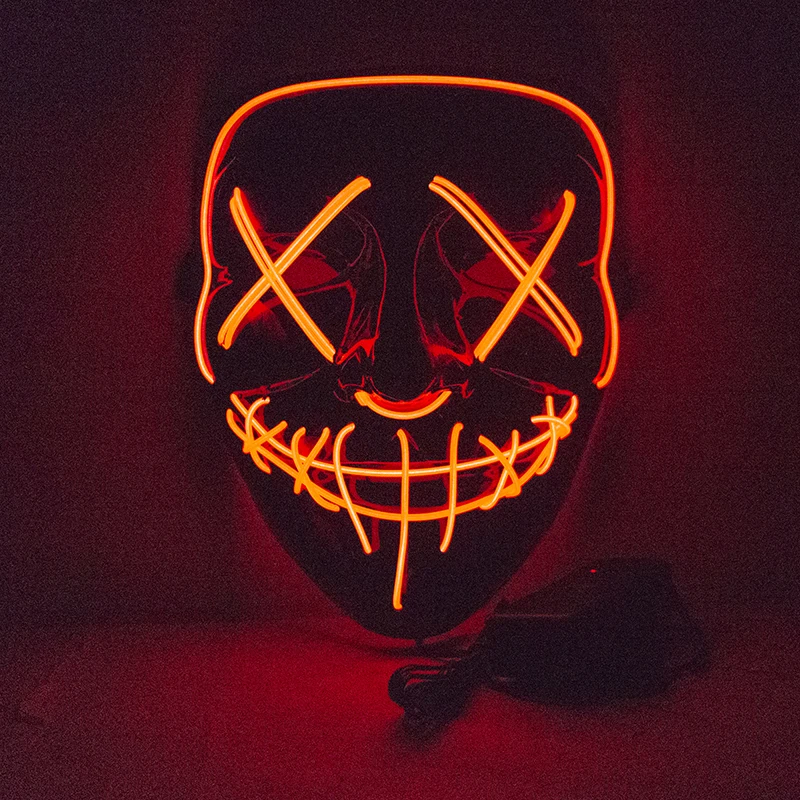 21*17 см Вечерние Маски для Хэллоуина, светодиодный костюм без аккумулятора, тушь для ресниц, DJ вечерние светящиеся маски, светящиеся в
