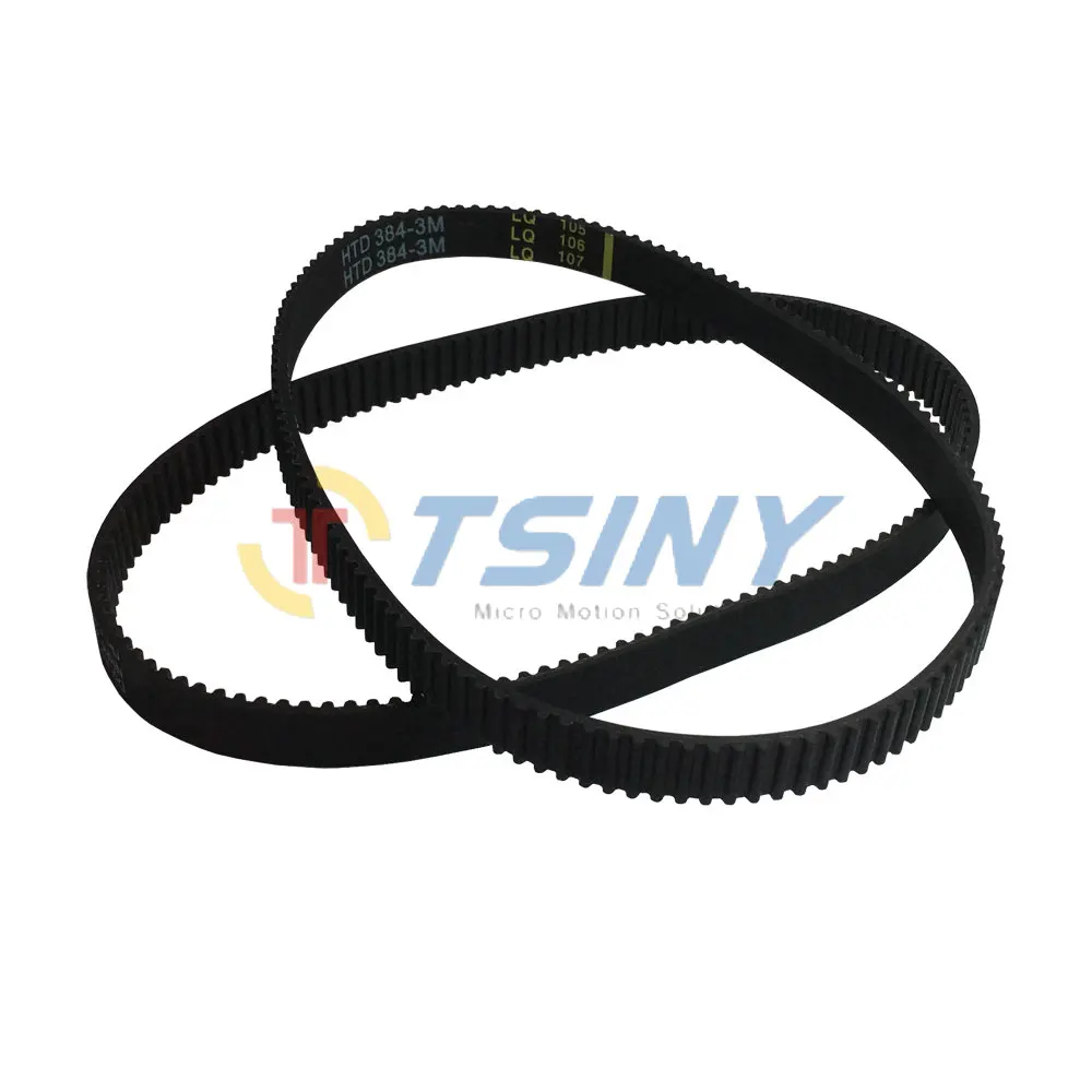 

2pcs HTD 3M Timing Belt Length 384mm Width 10mm Pitch 3mm 128 Teeth Closed Loop Arc Teeth Rubber Synchronous Belt for DIY