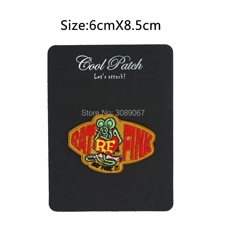 

BIG DADDY RAT FINK PATCH CAFE RACER HOT ROD MC OUTLAW CHOPPER MOTOR Embroidered IRON ON BIKER VEST LEATHER JACKET RED GREEN