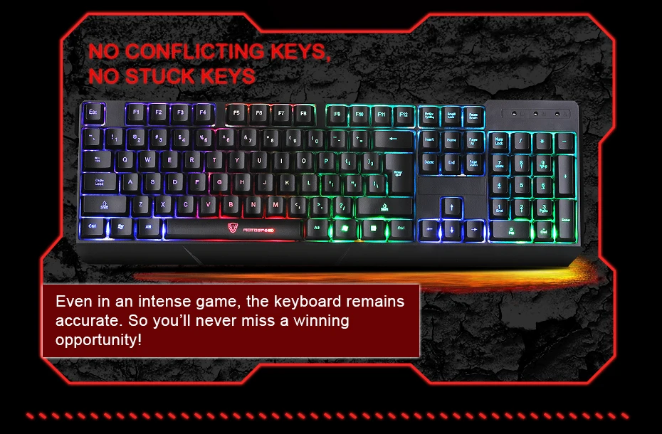 MotoSpeed K70L игровая Проводная клавиатура с USB 7 цветов подсветка эргономичный дизайн для профессиональных геймеров