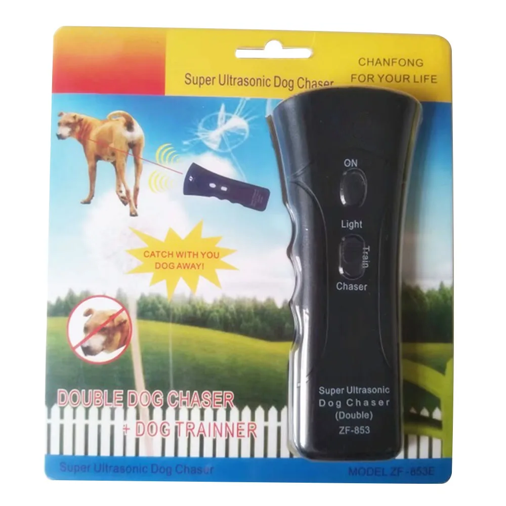 Electronic Pet Ultrasonic Dog Repeller Training Double Ultrasonic Horn Long Distance Infrared Electronic Drive Dog Repeller