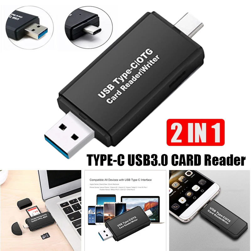 Type-C кардридер USB 3,0 Micro SD TF мульти кардридер Смарт 2в1 многофункциональный мобильный телефон OTG