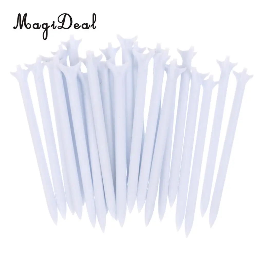 MagiDeal 25 Pieces Durable 82mm Plastic Golf Tees Set Golf Accessories White