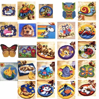 

Latch Hook Kit Rug Cushion Pillow Mat DIY Craft BEARS and tiger Cross Stitch Needlework Crocheting Rug Embroidery