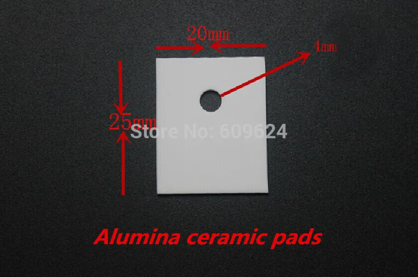 Dissipador de Folha de Isolamento de Alta Resistente ao Calor Lote Alumina Pastilhas Cerâmicas Termicamente Condutiva Temperatura Para-247 100 Pçs – 20x25x1mm