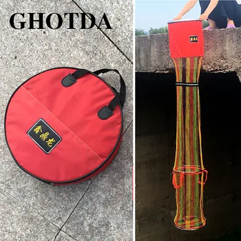 

GHOTDA Fishing Net Cage Utility Folding Fish Care Creel Tackle Small Mesh 25cm/33cm