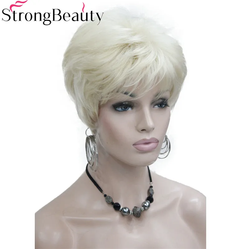 StrongBeauty короткие прямые синтетические красные оранжевые коричневые светлые парики высокие термостойкие полный парик много цветов на выбор