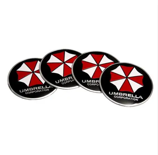 

4 Umbrella CORPORATION Car Wheel Center Hub Caps Sticker For Bmw E60 Chevrolet Cruze Ford Focus 3 Opel Astra H Ford Fiesta