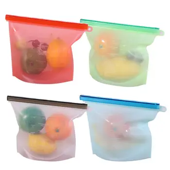 

Reusable Silicone Refrigerator Fresh Food Bag Kitchen Fruit Meat Lunch Freezer Airtight Seal Ziplock Pouch Organizer 1000/1500ml
