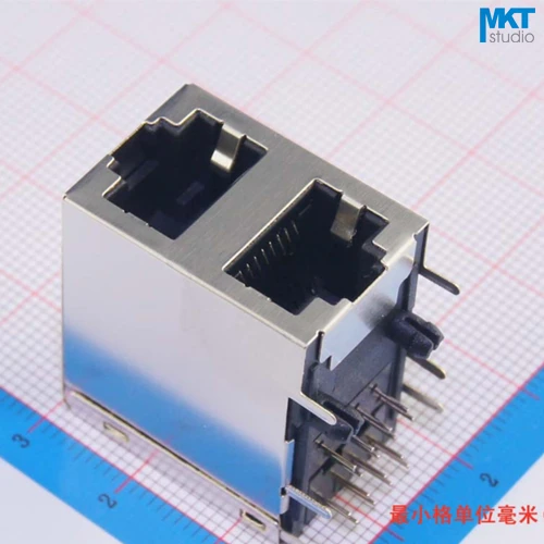 

10Pcs Sample 2x1 Ports 59 Series Stack-up Female RJ45 Ethernet Network LAN PCB Socket Connector Jack