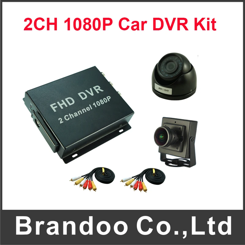 Full HD 2 Channel SD Cards Truck Bus DVR 1080P Mobile DVR Kit Including 1pcs Dome