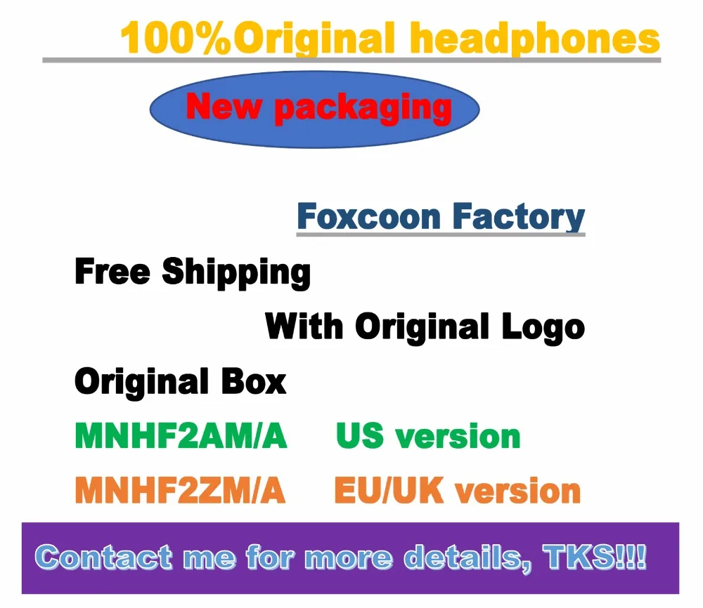 

50pcs/lot With Package Original material assembly Foxconn headset in ear headphones earphone With Remote Mic for 3.5mm plug
