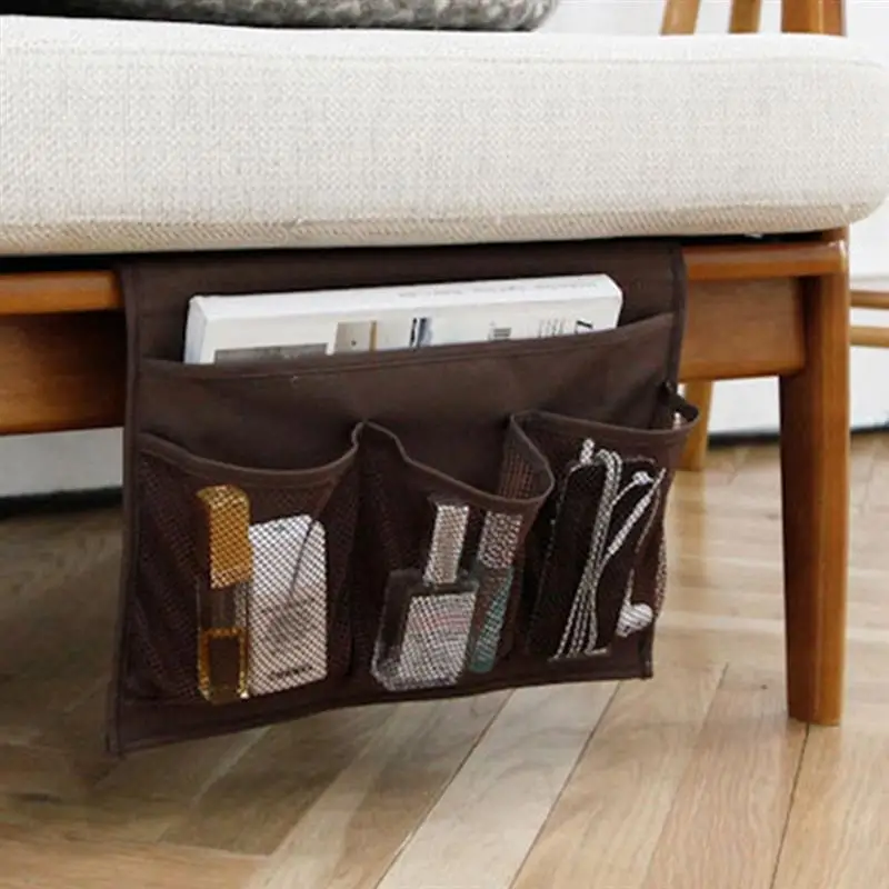 OUNONA ткань Оксфорд сумка для хранения Организатор прикроватная сумка Спальня Карманный Висит Сумка (Кофе)