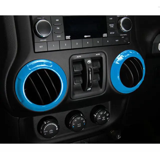 Us 46 43 14 Off 18pcs Light Blue Full Set Interior Decoration Trim Kit Door Handle Air Conditioning Vent Cover Trim For Jeep Wrangler Jk 11 18 In