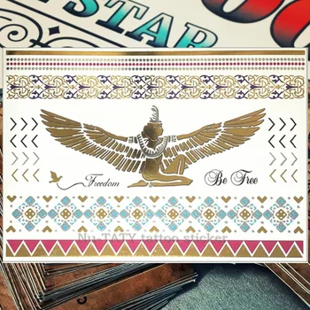 

Nu-TATY 24 style Temporary Tattoo Body Art, golden mummy Designs, Flash Tattoo Sticker Waterproof 21*15cm