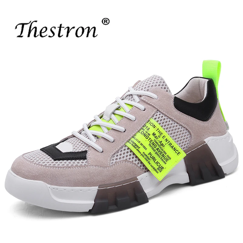 New Men Rubber Soles Casual Shoes Khaki Gray Fashion Casual Sneakers Mesh Walking Shoes For Mens Hard-Wearing Flats Men Shoes