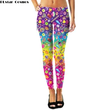 PLstar Cosmos женские Леггинсы Стретч с 3D принтом Лиза Франк конфеты леггинсы женские плюс размер тренировки тонкие брюки фитнес Леггинсы