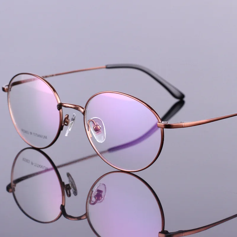 Ширина-139 ретро модные титановые женские очки, оправа для очков, мужские круглые компьютерные очки с полной оправой, Новинка