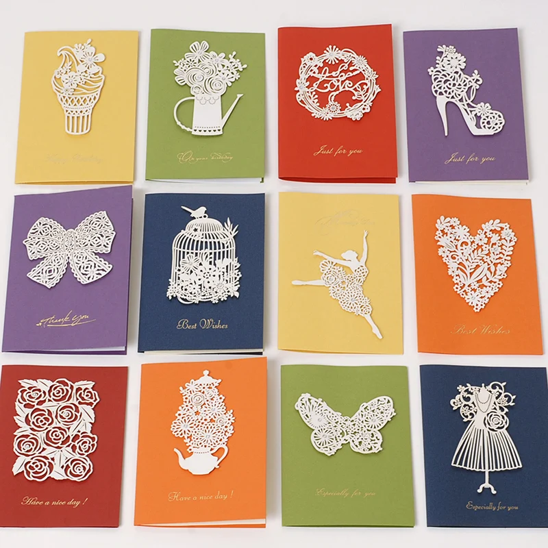 

Elegant Laser Cut Card Creative Women Birthday Card Thank You Best Wishes Card