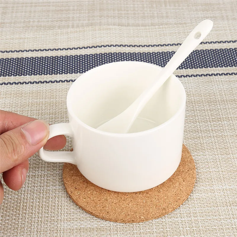 

1PC Plain Round Cork Coasters Coffee Drink Tea Cup Table Mat Creative Non-slip Coaster Hydro Flask Pad Household Coasters