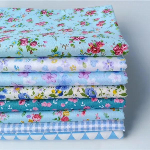 

8pcs/lot blue series floral Cotton tissue tilta doll cloth fabric 40cm*50cm