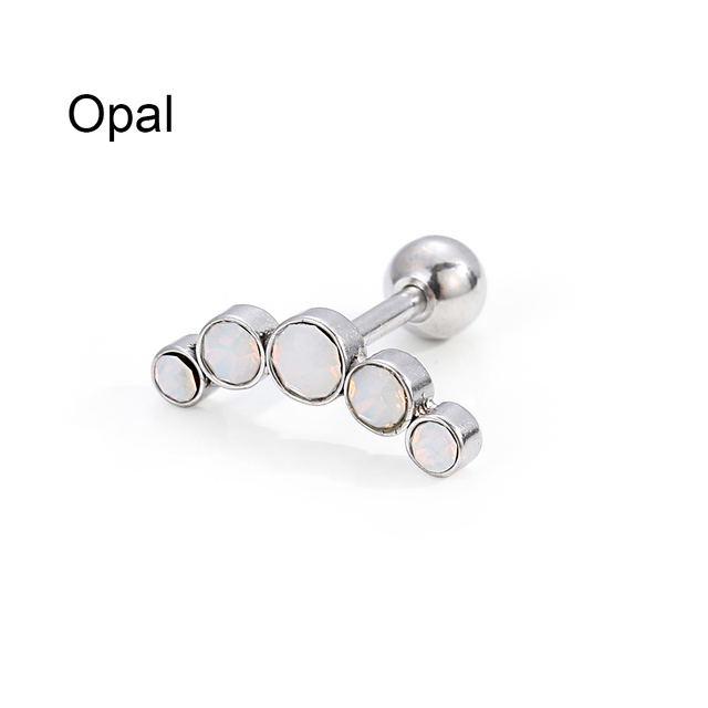 Cartilage Helix Tragus Stud Earrings Ear Nail Stainless Steel Bar Piercing Crystal Body Jewelry Accessories Gifts