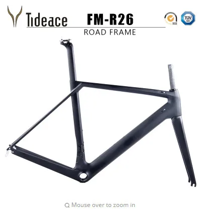 Cheap 2018 NEW Chinese Carbon Road Frame T800 UD black Aero full carbon fiber road bike frame QR or thru axle 47/51/53cm 3