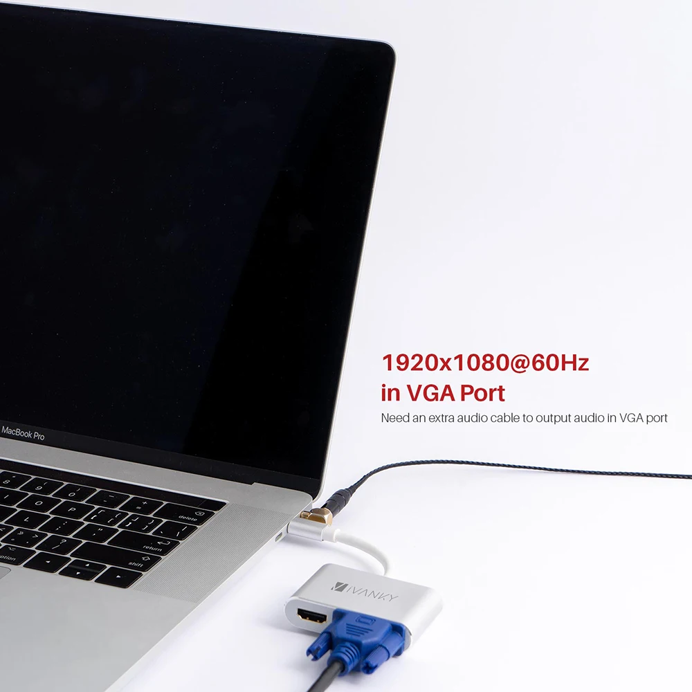 iVanky 4K@30Hz Type C to HDMI & VGA Adapter for Macbook pro 1080P USB C to HDMI Adapter for Samsung S9,Laptop,Projector,Monitor
