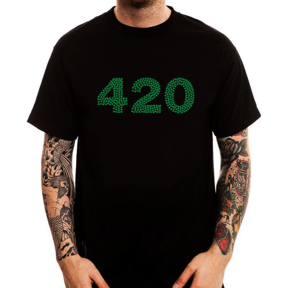 Big and Tall t-shirt for men pot weed cannabis medical marijuana decal tee shirt