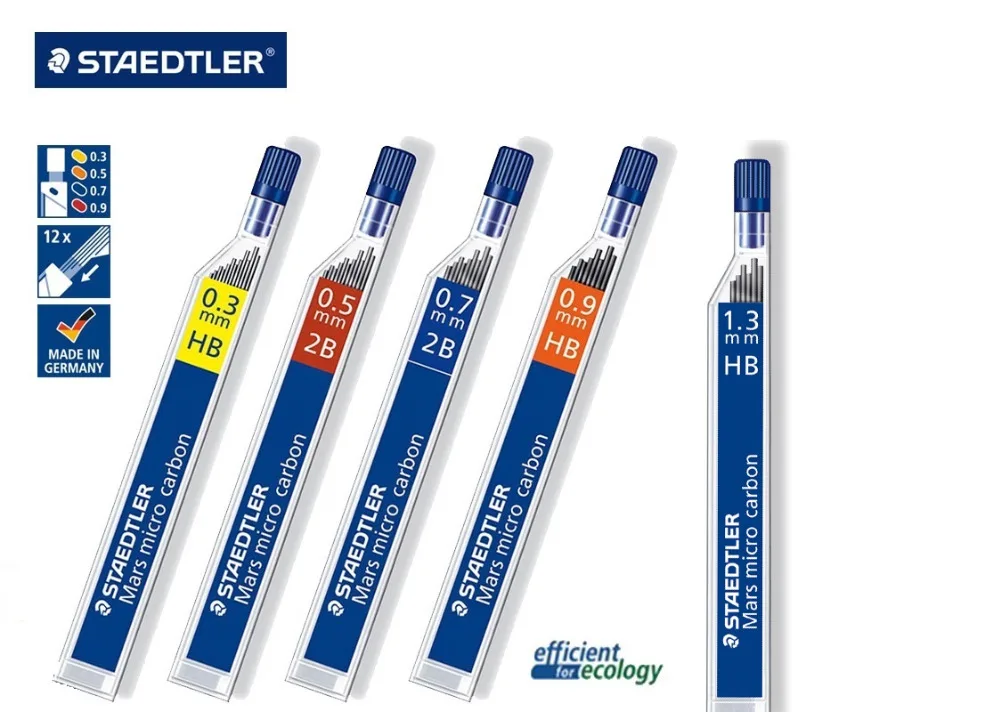 Staedtler 250 Mechanical pencil leads 2B/HB 0.3/0.5/0.7/0.9/1.3 mm