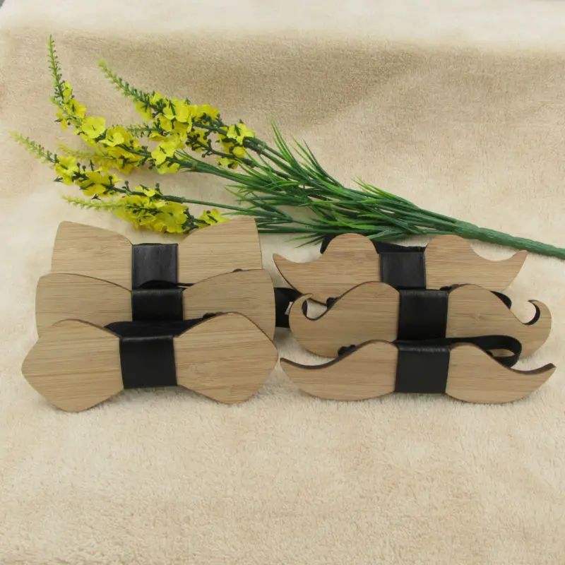 2017 New Fashion Geometric Mastache Wooden Bow Tie For Men Made of Eco-friend Bamboo Wood