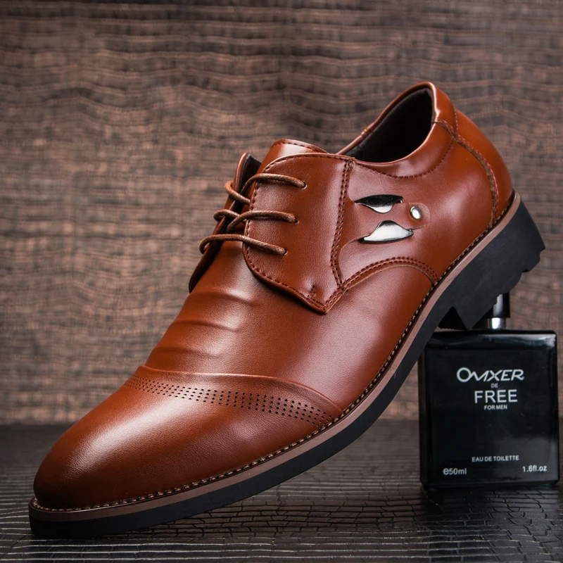 YIQITAZER Новое поступление форменная Мужская обувь года Высокое качество 2018 для мужчин кожа, кружево на шнуровке Свадебные джентльмен Оксфорд