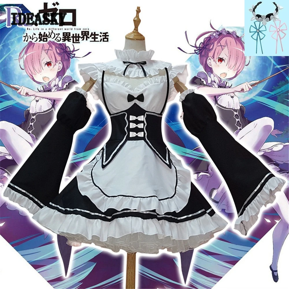 Платье с фартуком для девушек и женщин Re Zero платье костюмированной вечеринки в