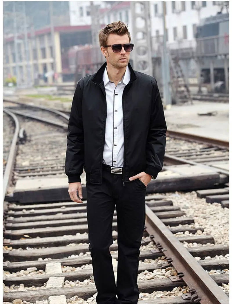 Новинка 2018 года демисезонный брюки карго M ~ 5XL мужские куртки, пальто прямые с воротником-стойкой, свбодная повседневное Азии размеры