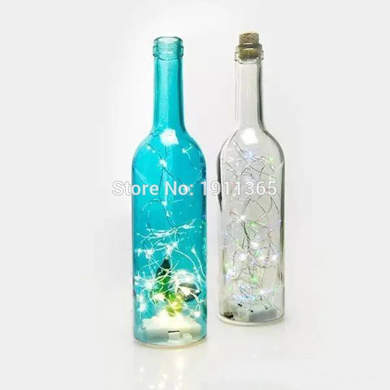 Rolha de Garrafa de Vinho em Forma de Cortiça Luzes da Corda de Natal Cobre Guirlanda Festão Fio Brilhando Vaso Decoração Festa Luz Led 6 Luzes e Iluminação