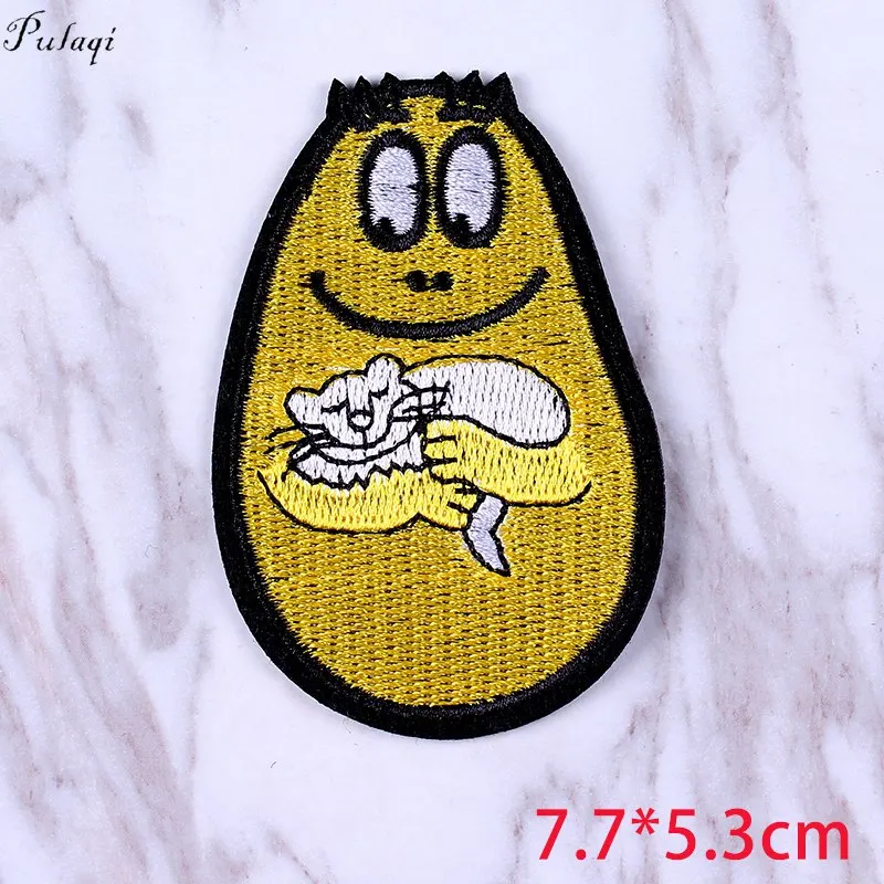 Pulaqi Anime Iron on Patches On Clothes Stickers Bottle Cute Embroidery Patches For Clothing Stripes On Clothes Cat Animal Patch - Цвет: LF-PE4319CT