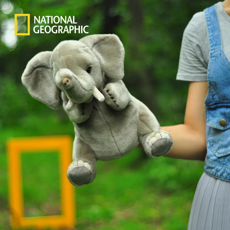 

National Geographic Original 25cm Animal hand puppets tiger panda lion birthday gifts educational toys for girls and boys