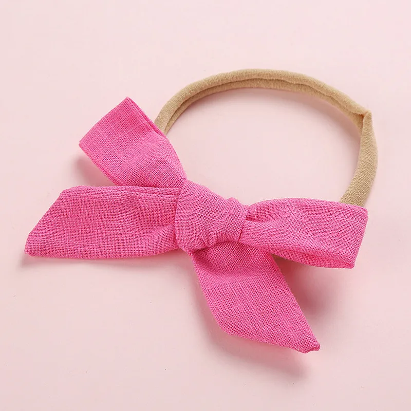 Тканевые повязки на голову с бантом или заколки для волос, Весенняя Цветочная повязка на голову с бантом, Школьные Аксессуары для волос для девочек - Цвет: Style D-Hot pink