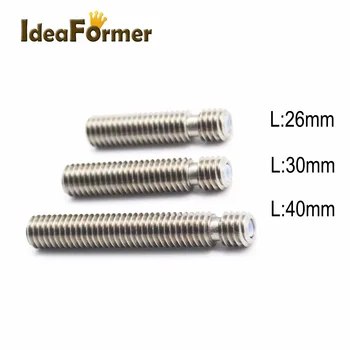 

5pcs RepRap V5 3D Printer M6 * 26 mm 30 mm 40 mm heat break Throat with Teflon tube for 1.75mm Nozzle