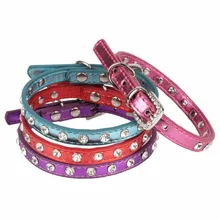

Kitten Cat Collars Glossy Skin PU Leather Collar Necklace XS S Sizes for Small Cats Pet Products kitten halsband