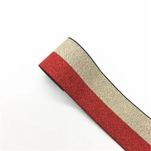 40 мм золотые серебряные полосы Эластичные ленты одежда сумки брюки эластичная резиновая тесьма DIY Швейные аксессуары 1 метр - Цвет: Red gold